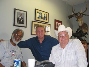 Earl Campbell, Randy Willis, Bum Phillips. Lunch at Earl's office